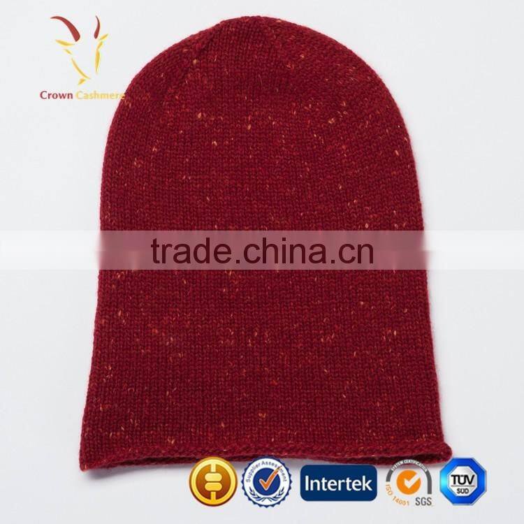 Red Fashion 100% Cashmere Beanie Hat for Men