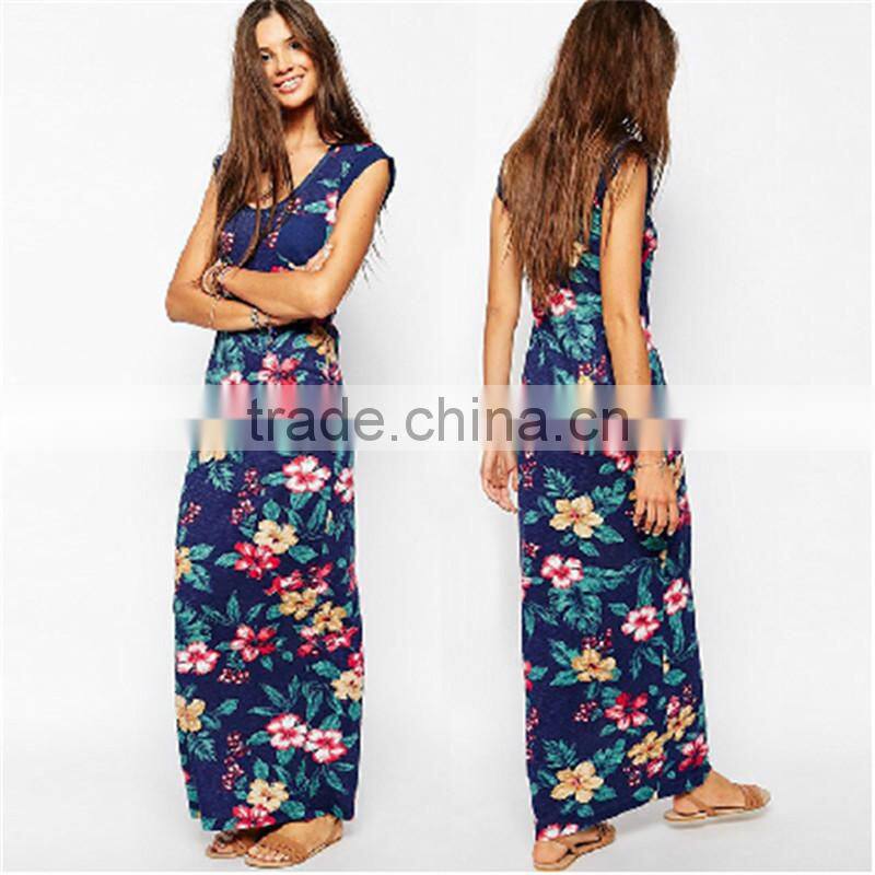 Long Cotton Maxi Skirt Sleeveless Muslim Evening Dress With Red And White Flower Girl Dress Garment Custom