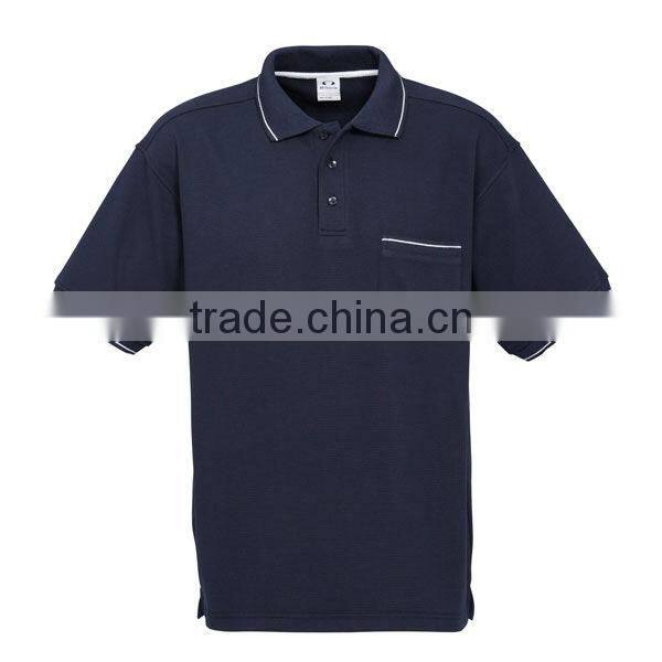 Promotional Knitted Stripe Collar Mens Polo Shirt