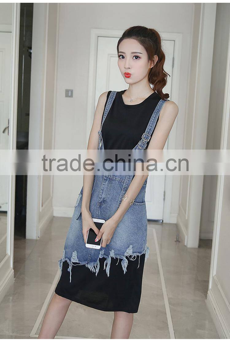 Z&M Women'sThe cowboy short skirt The skirt with shoulder-straps Classic dresses