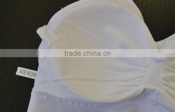 top selling products 2013 Yiwu factory directly clothing wholesale seamless corset nylon yarn with padded camisole bra top
