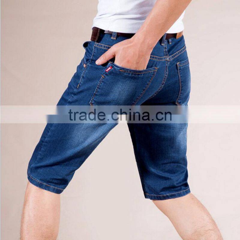 Promotion Price Men Casual Springy Short Jeans Trousers