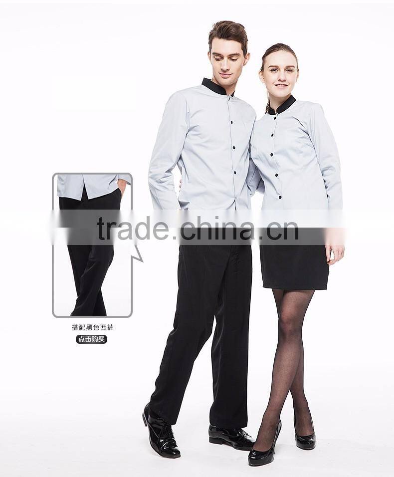 Juqian 2016 custom design restaurant hotel waiter waitress uniform