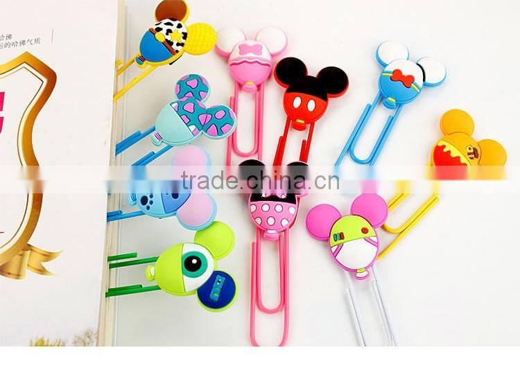 PVC paper clip planner mickey shape paper clip planner accessories