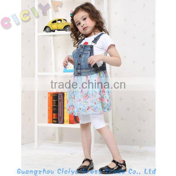 2014 Jeans-mixed fashion girl dress 3pcs set in stock flower girl dress