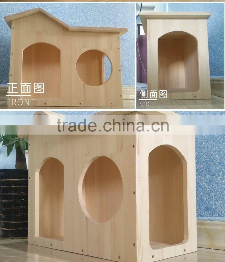 Hot selling china new fashion solid wood pet bed house wood pet doghouse for dog