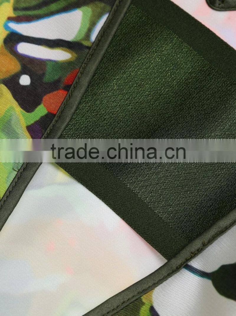 Ladies sleeveless polyester/spandex sublimation hollowed modern dress