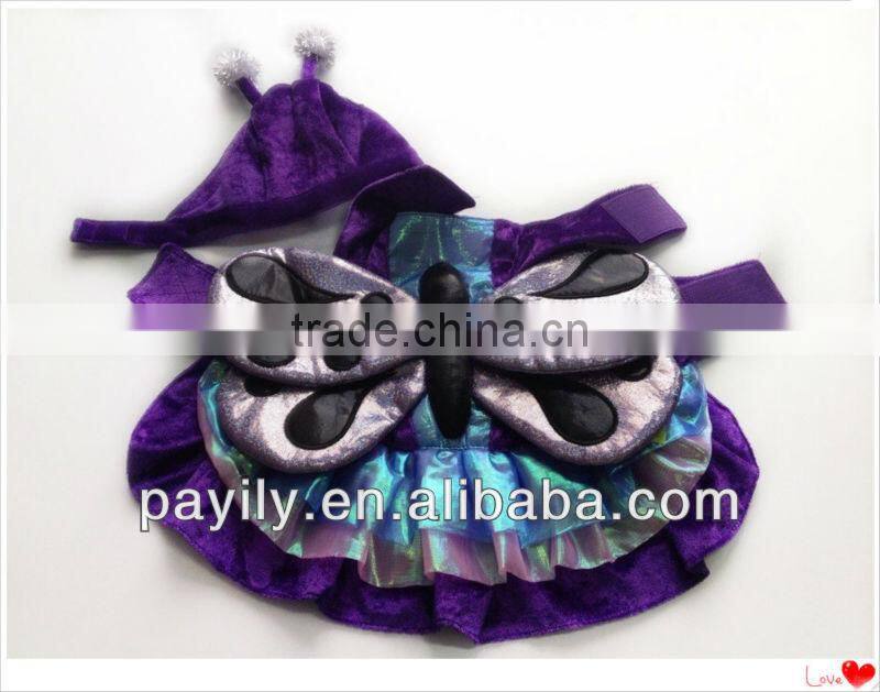Factory R & D dense velvet dog clothes with butterfly wings small dog clothes