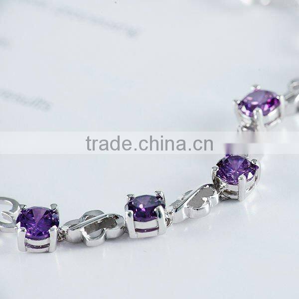 heart 925 silver bracelet with CZ stone M3002