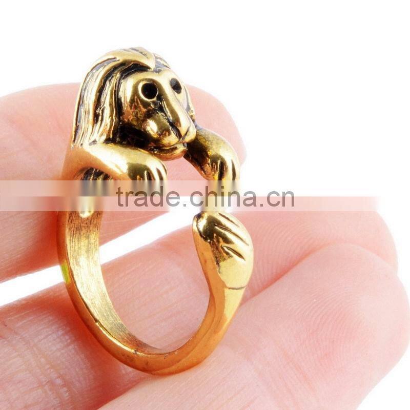 Lion Rings Animal Wrap Rings Jewelry Adjustable Retro Ring for Men & Women Resizable