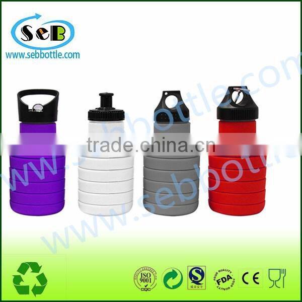 high quality custom non spill collapsible silicone bottle