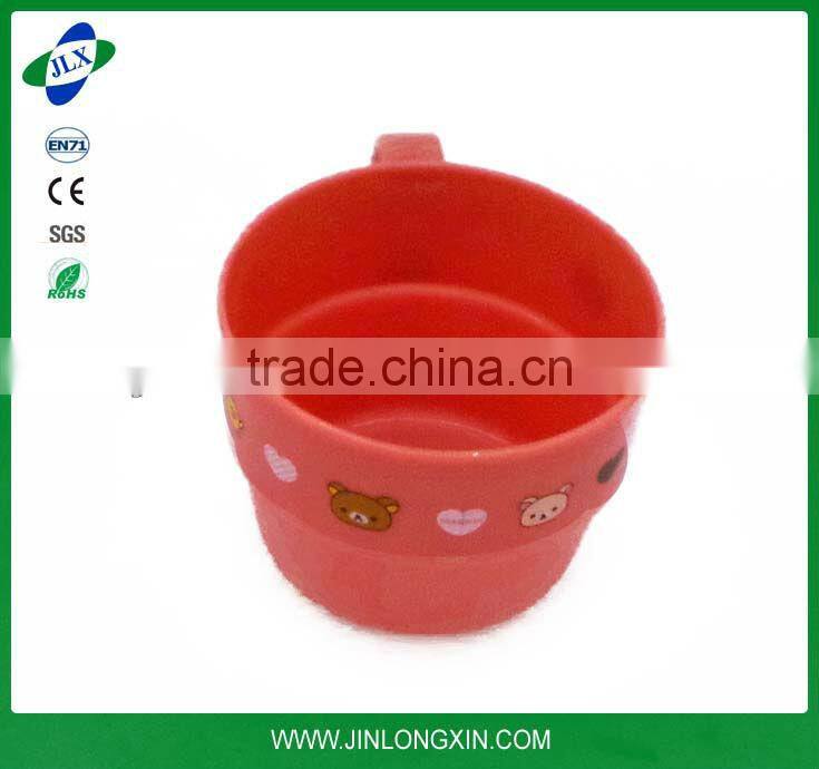 plastic flower cup red cute bottle cup for kids