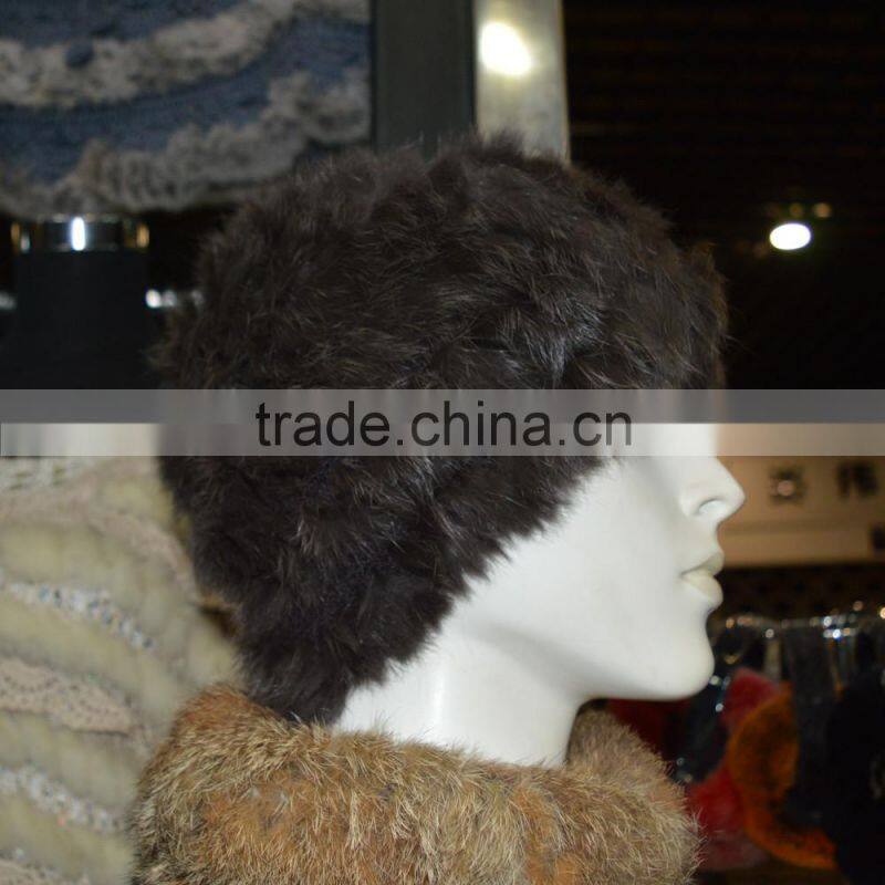 SJ776-01 Yarn Knit Cheap Rabbit Fur Christmas Winter Hats