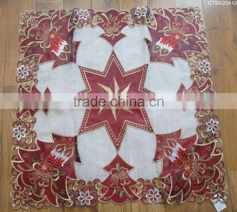 christmas use table overlay with cut work