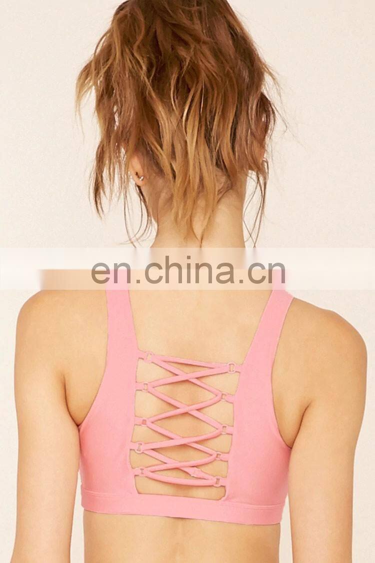 Polyester spandex fashion yoga wear dry fit fitness gym bra wholesale sports bra
