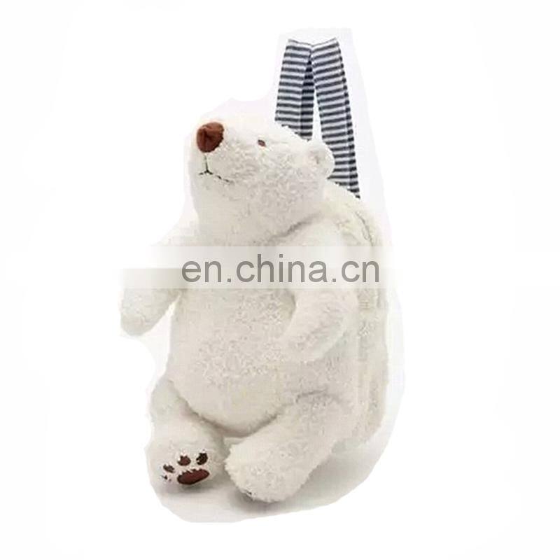 White Polar Bear Plush Backpacks Children School Bags Animal Stuffed Bag