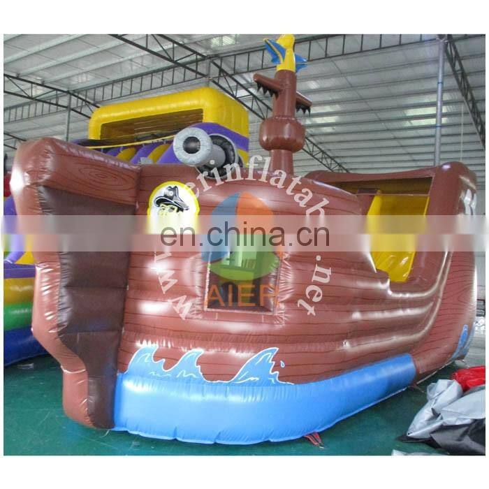 2017 Aier Attractive ship shape Inflatable Slide with PVC High Quality For Fun