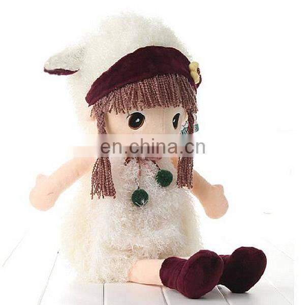 wholesales wearing dress girl soft doll plush toy stuffed toy girl gifts