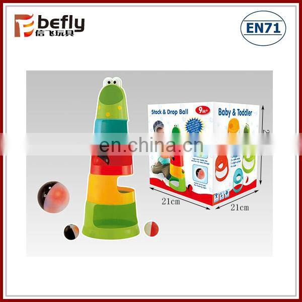 Cartoon plastic stacking toys educational baby game