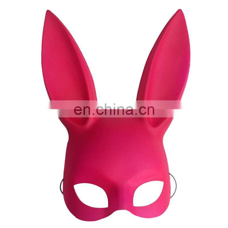 wholesale party sexy pink bunny mask with bright powder masquerade plastic mask for women NCH-2457