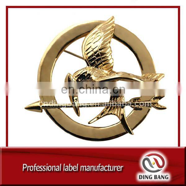 High Quality Custom Made Giveaway Vintage Style And Brooch Type Unfading Souvenir Bird Bronze Decorarion Badge