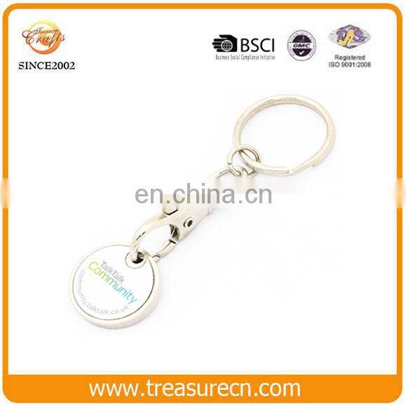 Manufacter custom personalized trolley token keyring shopping cart coin holder keychain
