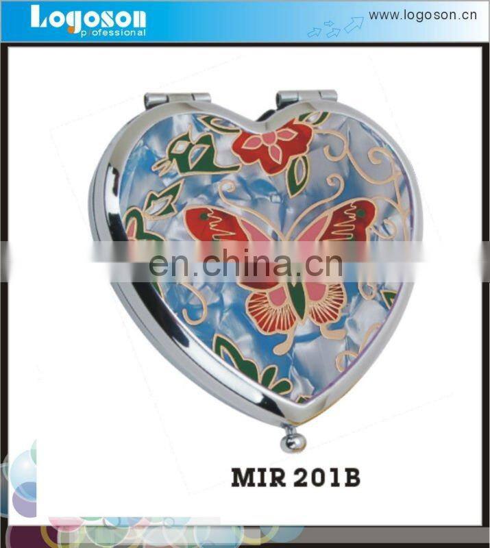 Pocket size newly style heart shape compact mirror
