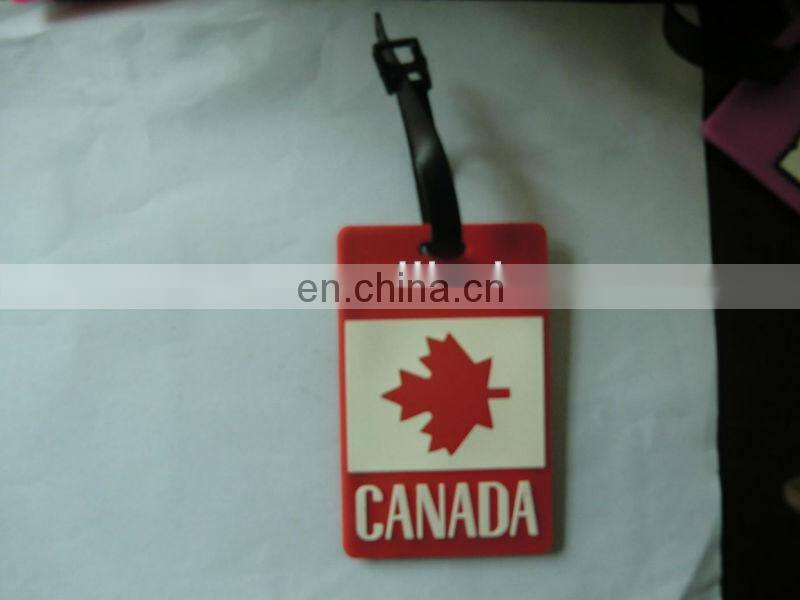 Canadian national flag PVC/rubber luggage tag