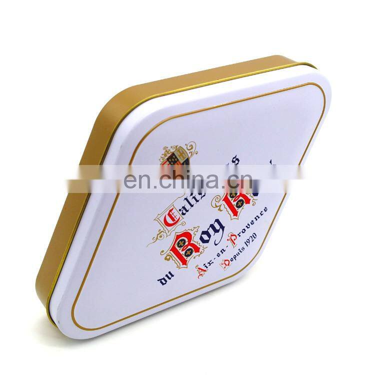 diamond shaped custom tin packing chocolate box