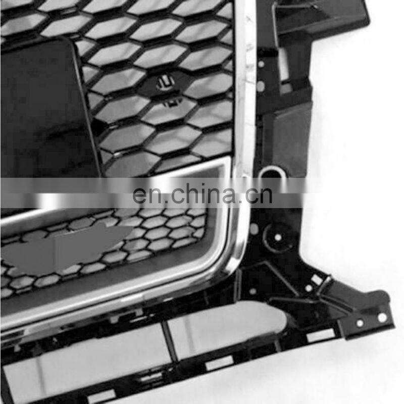 Chrome Frame Black Mesh Chrome Ring RSQ5 Style Grille Fit 2013 14 15 16 for Audi Q5