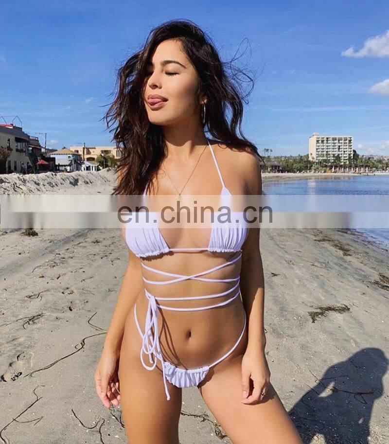 Solid Micro Bikini Swimsuit 2019 Swimwear Women Separate Female Swimsuit Sexy Brazilian Thong Biquini maillot de bain femme