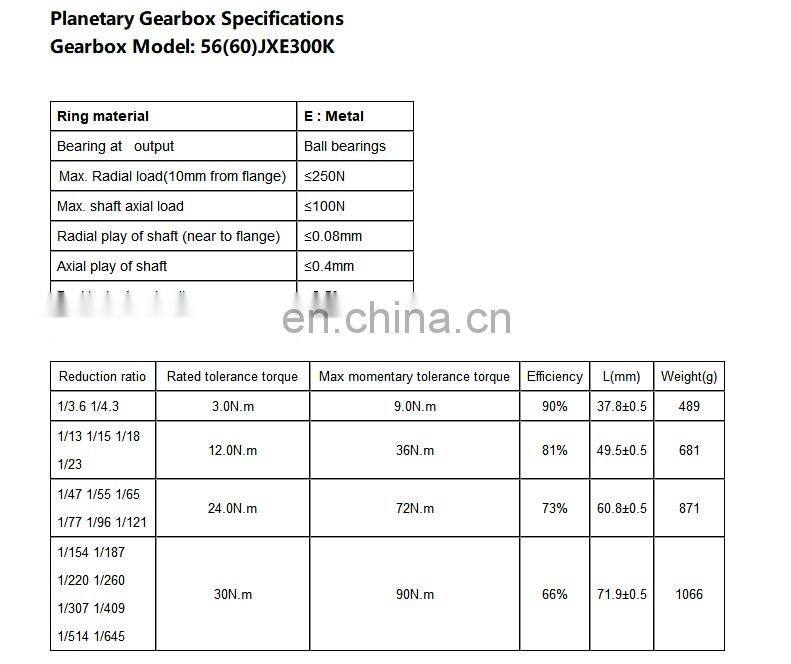 Planet dc Gearmotor 12V 24V high torque power 50w 100w 150w