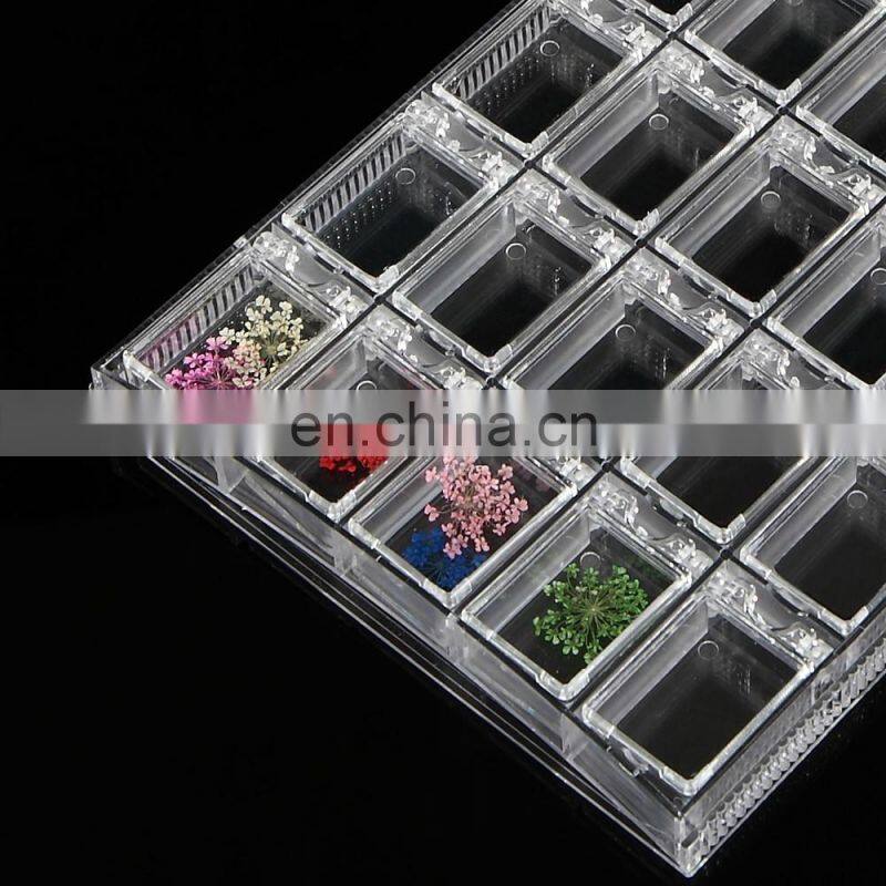 20 Grids Acrylic Empty Storage Box Strass Beads Jewelry Decoration Container