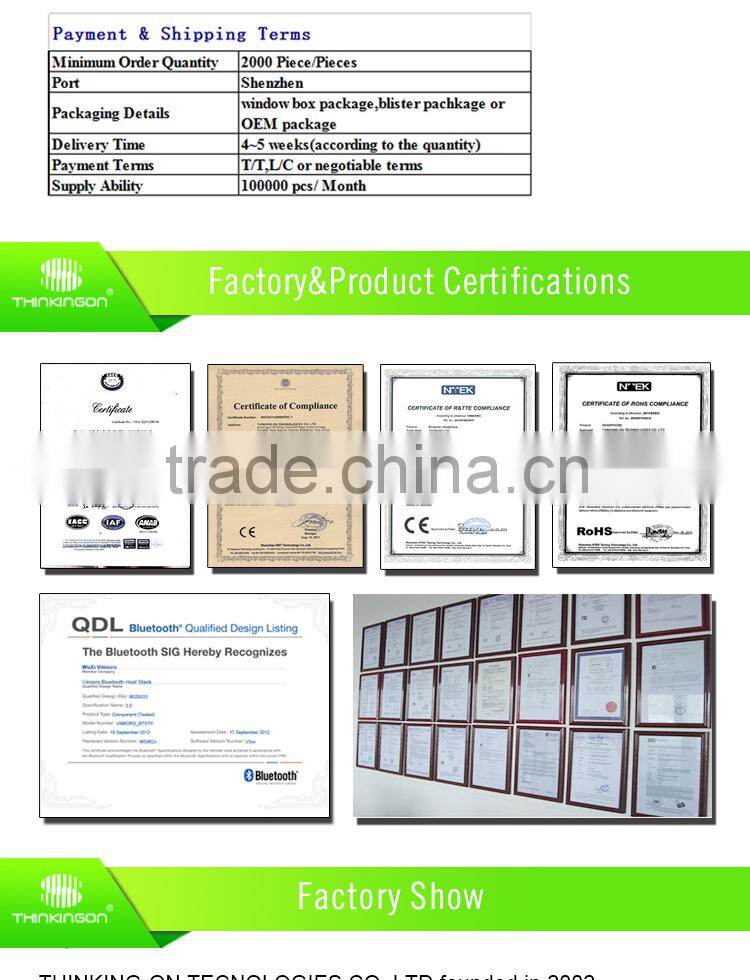 durable aluminium wireless bluetooth sport ear plugs with silicone neckband