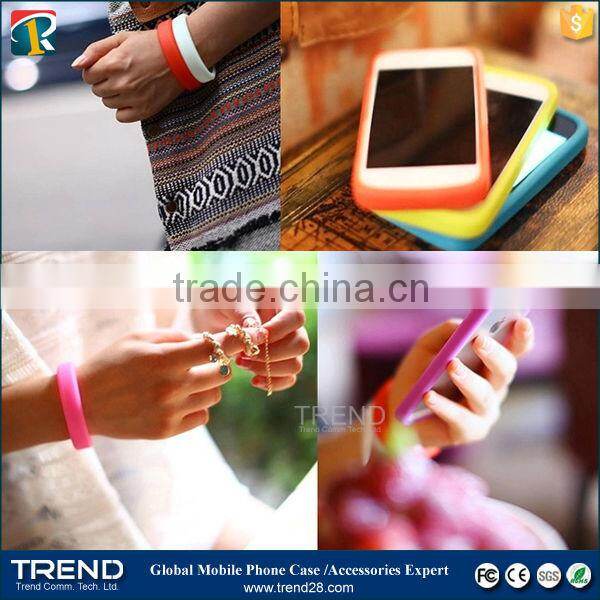 cheap custom silicone bracelet, soft silicon bumper case for iphone/samsung