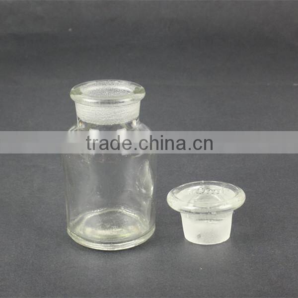 clear reagent glass bottle