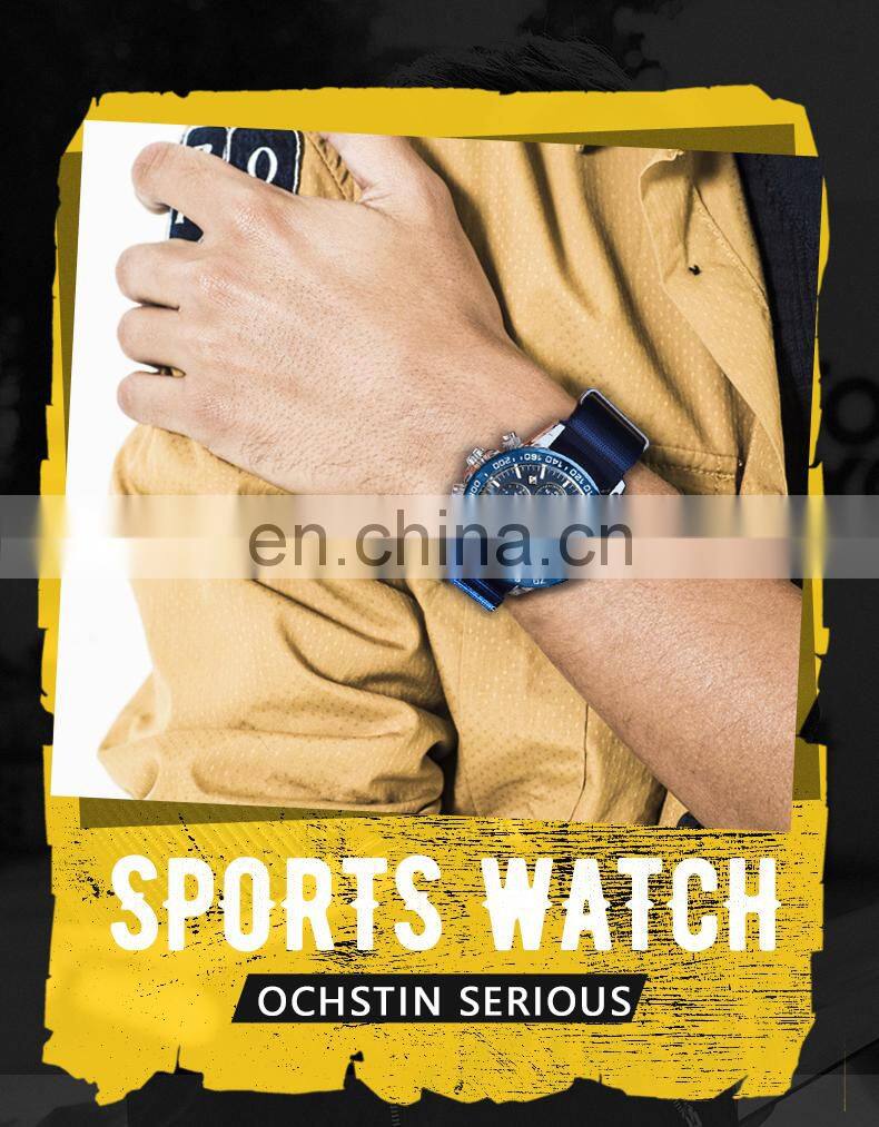 Ochstin 6117B Fashionable Nylon Quartz Watches Waterproof Chrono New Casual Wristwatch Mens