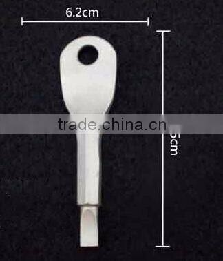 Mini pocket stainless steel outdoor tool EDC slot and phillips screw driver with key ring