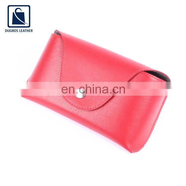 Exclusive Range of Unique Design Wholesale Supply Snap Closure Type Nickle Fitting Unisex Genuine Leather Sunglasses Case