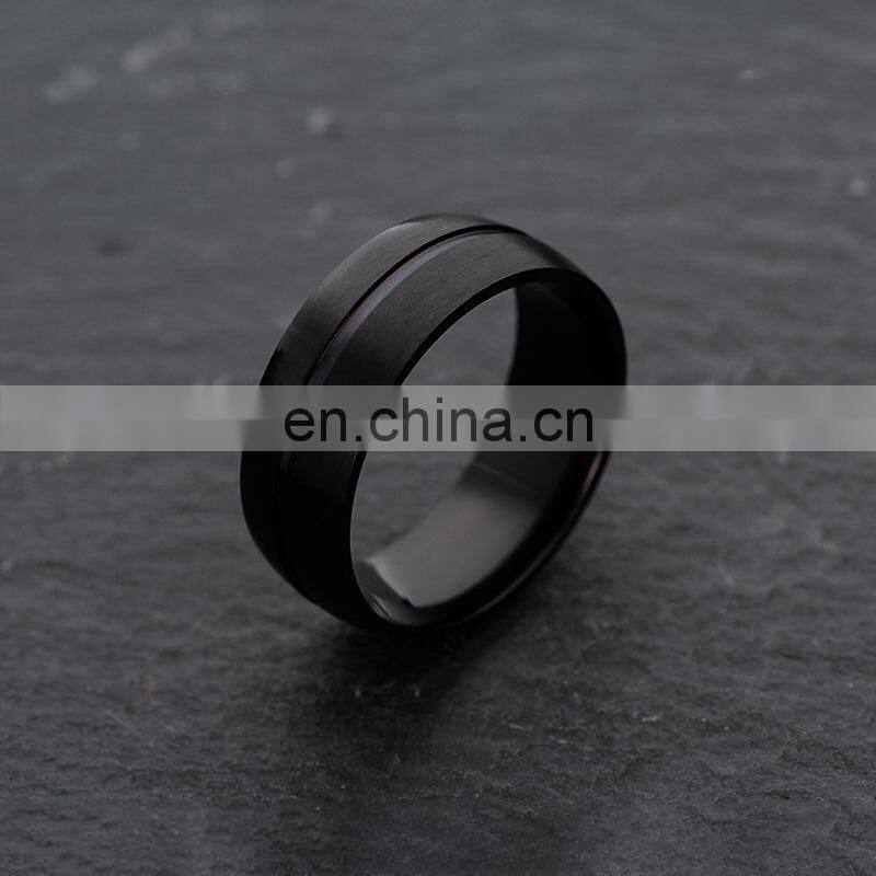 8mm Men's Black Simple Ring Fashion Stainless Steel Ring Birthday Gift Party Men's Jewelry Joyas de hombre