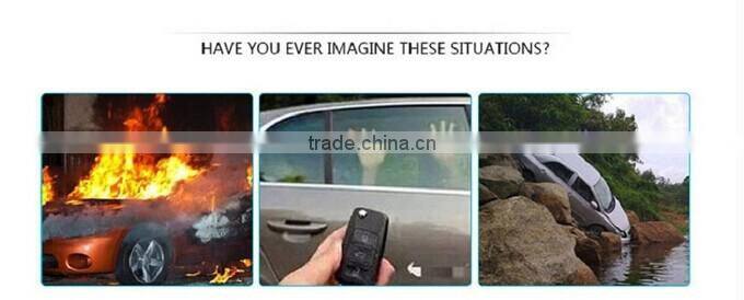 2015safety hammer car charger for cell phone ipad metal aluminum with broken window hammer design function