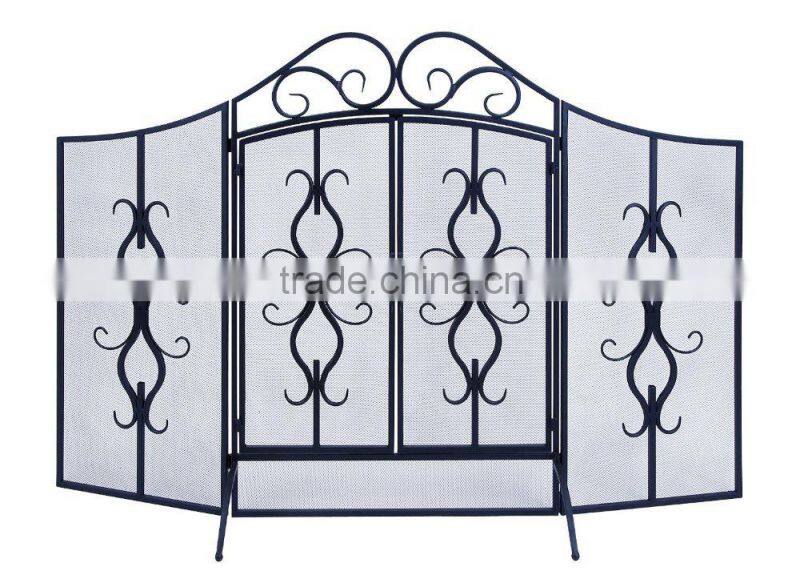 Wrought Iron Mesh Fireplace Screen