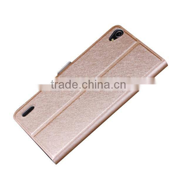 Cheap Silk line flip Leather cover case for vivo v1