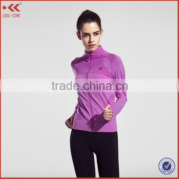 2016 new design long sleeve fitness woman yoga wear running jogging yoga top wear