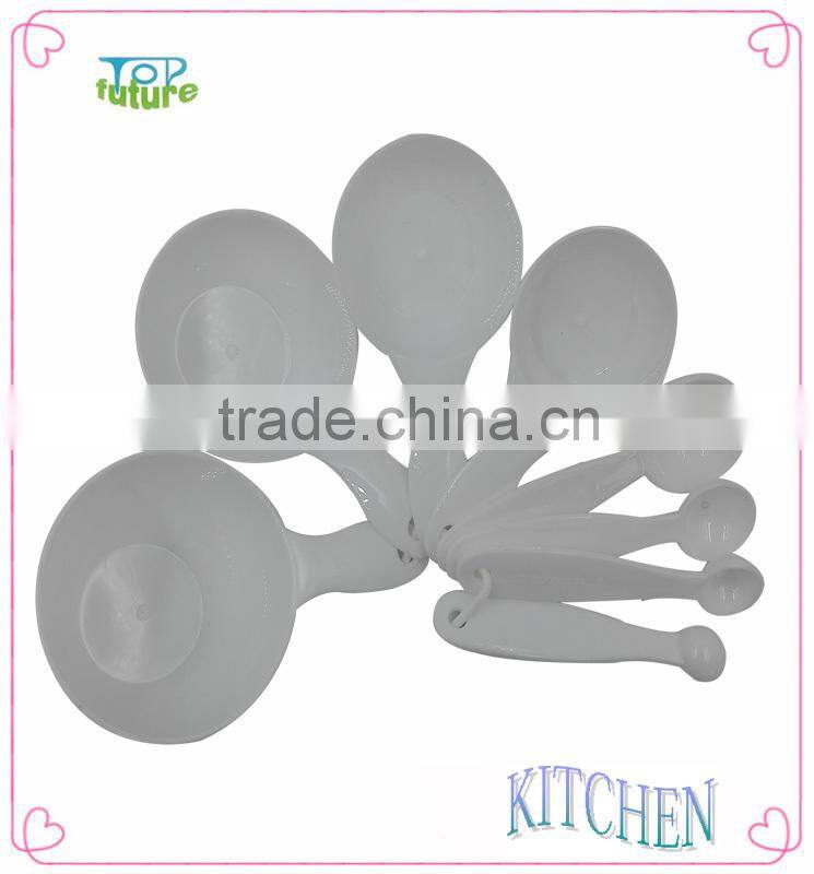 New-style 8pcs/set Plastic White Measuring Spoon