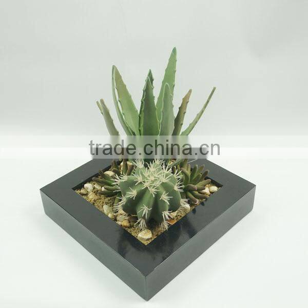 Office decorative artificial plants artificial tropical plants with square pot series