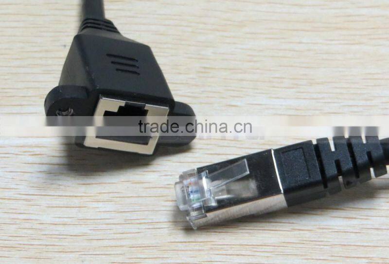 30cm/1M RJ45 Male to Female Screw Panel Mount Ethernet LAN Network Extension Cable