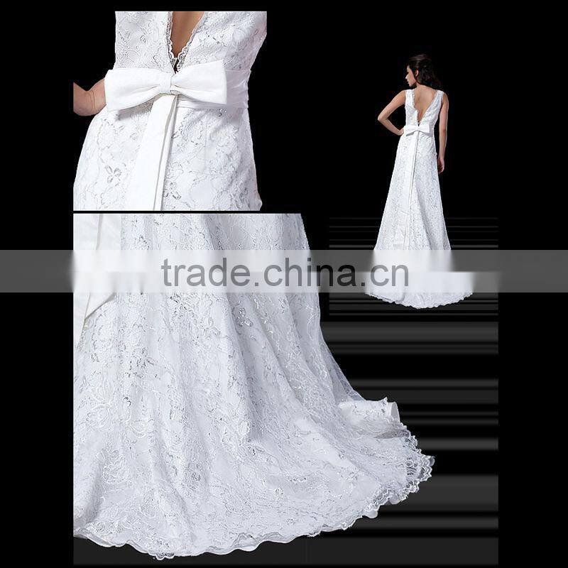 Blackless Classical Lace Grecian Style Wedding Dresses