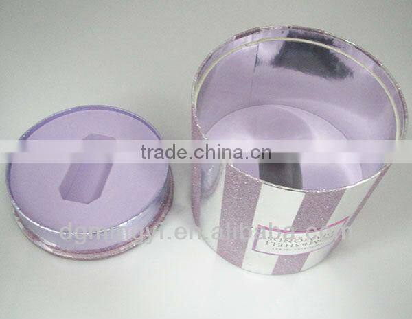 round silver card paper box with label