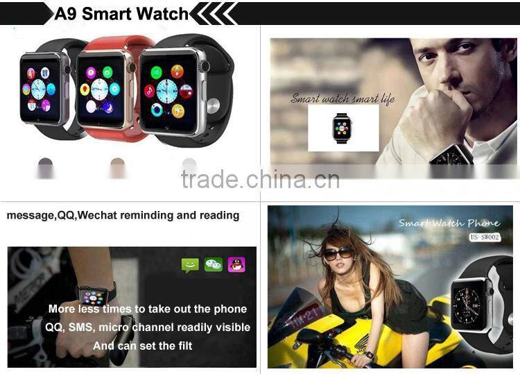 Bluetooth A9 waterproof smart watch with heartrate monitor for all ios and android,smart watch android